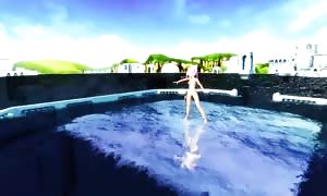 MMD bare naked Water Dance