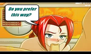Sex cartoon game red head female torn up in many ways