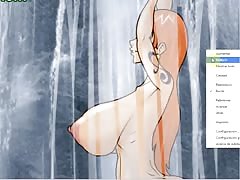 Hentai game Nami fucks her island's intruder (One Piece)