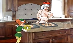 Sex game Mrs. Santa and her elf lesbian sex and three way