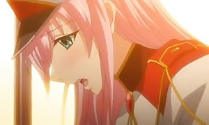 anime lady with Pink Hair facial cumshot and cream pie