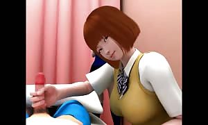 three-way 3D with two japanese youngster schoolgirls