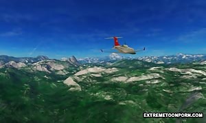 3D blond eats and nails a horny Vampire