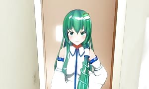 MMD - Sanae POV mouth-fuck.