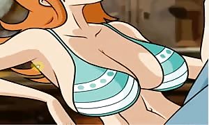 cartoon sex game Nami take advantage of a young man (One Piece)