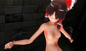 MMD - victim Reimu bondage discipline and sado masochism play and deepthroat blowjob.