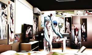 MMD Blue Hair sweetheart
 hairy pussy awesome Lap Dance GV00138